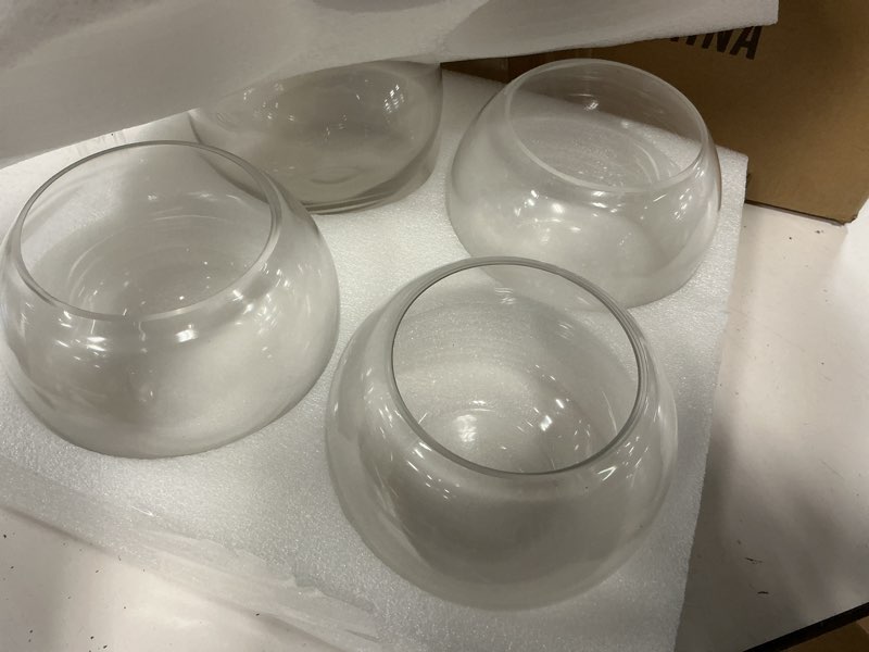 Condition photo showing Good Condition for sawysine 12 pcs bubble bowl vase centerpiece 6''w x 5''h round glass flower vase bulk clear terrarium fish bowl for wedding event goldfish planter floral centerpiece office home decor 6''w x 5''h 12