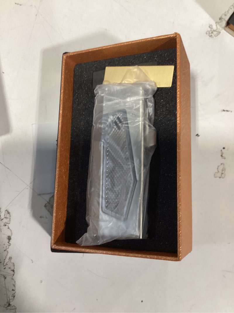 Condition photo showing New/Like New for cigar lighter 4-torch jet flame - cigar punch, holder, draw enhancer, windproof refillable butane lighter with gift box, multi-functional smoking accessories gray