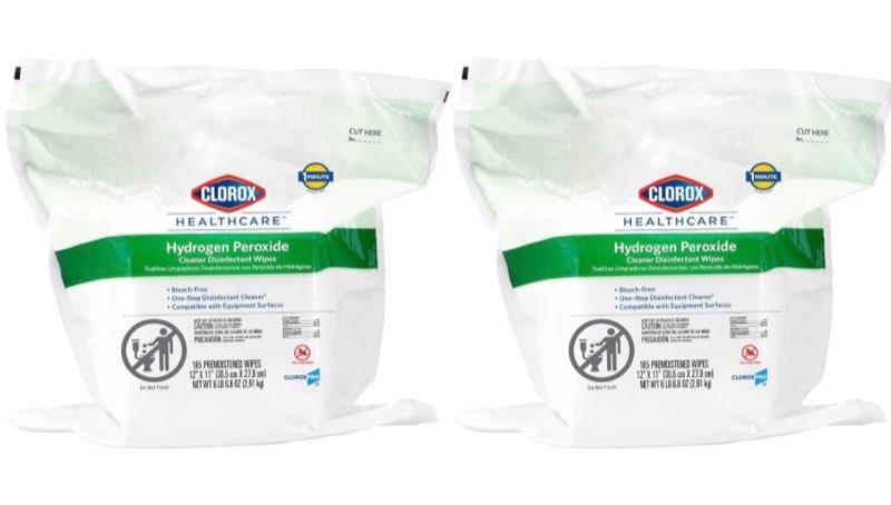 Clorox Healthcare Hydrogen Peroxide Cleaner Disinfectant Wipes, 12" x 11", Refill for Bucket, 185 Co