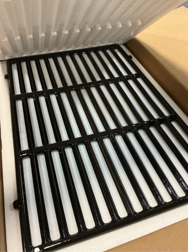 Condition photo showing Good Condition for 18.75" grill grates for weber genesis ii 300 & genesis ii lx 300 grills, grill parts for weber genesis 2 e310, genesis ii e310 315 335, porcelain-enameled cast iron replacement grates for weber 66095 18.75" x 13.25" – 2 pack