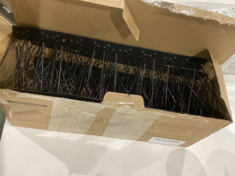 Condition photo showing Good Condition for offo black pre-assembled bird spikes, 304 stainless steel pigeon spikes for outside, cover 10.8 feet, easy installation? for balcony, roof, window sills, keep building surfaces clean 10.8 feet matte black