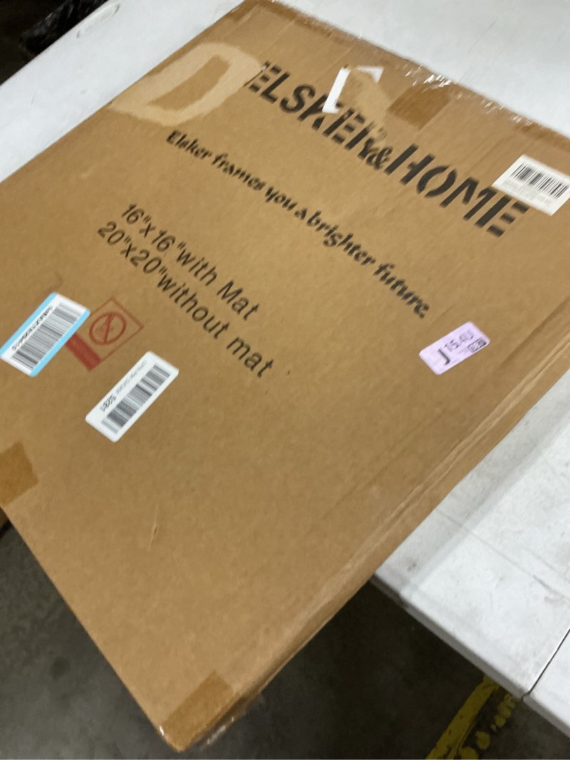 Condition photo showing New/Like New for elsker&home 20x20 picture frame black set of 3, 20x20 frames without mat or 16x16 with mat 3 pack, photo frame wall mounting black with white mat 20x20