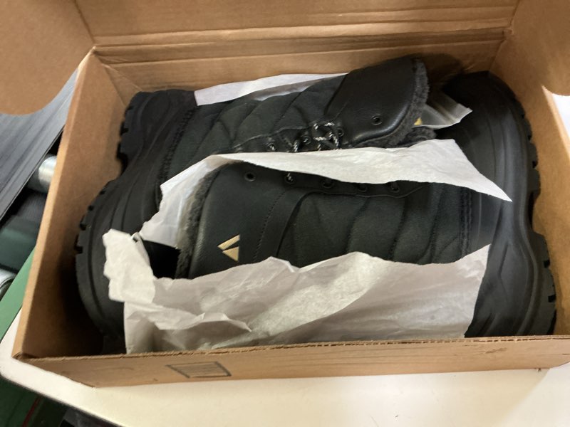 Condition photo showing New/Like New for (size 8)absolute mariah 2 tall snow winter boots for women, warm, insulated, faux fur collar, fleece lined 8 black