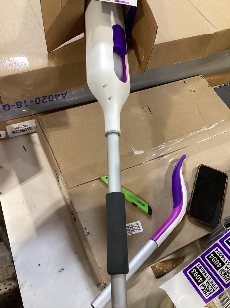 Condition photo showing Good Condition for swiffer powermop multi-surface mop kit for floor cleaning, fresh scent, mopping kit includes powermop, 2 mopping pad refills, 1 floor cleaning solution with fresh scent and 2 batteries purple and white