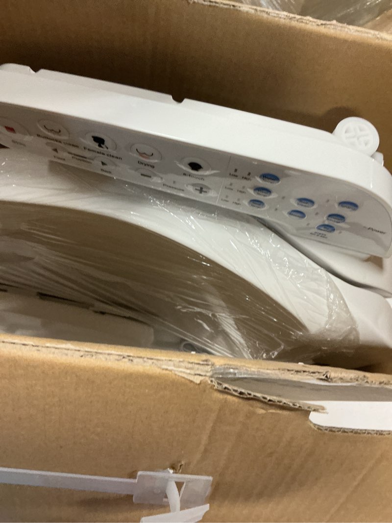 Condition photo showing Good Condition for KERDE P30B Bidet Toilet Seat - Dual Control (Side Panel & Remote), Warm Water Wash, Heated Seat, Warm Air Dryer, LED Night Light,Existing Toilets Electric Bidet Elongated Electronic Heated Smart Minimalist