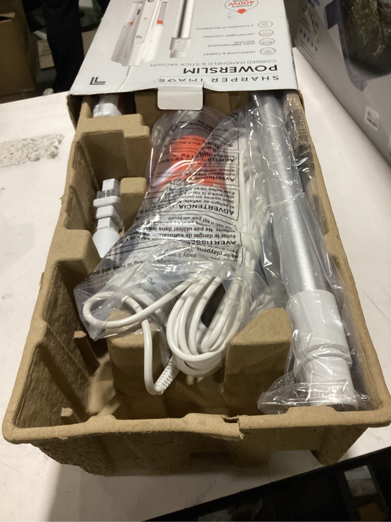 Condition photo showing Good Condition for sharper image powerslim corded handheld and stick vacuum white