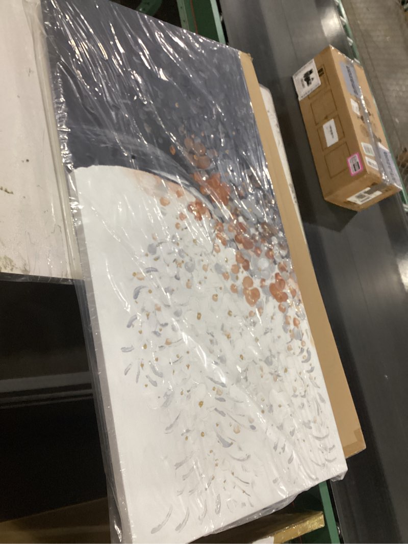 Condition photo showing New/Like New for Hand-Painted Canvas Wall Art White Texture Abstract Oil Painting Minimalist Art Painting Bedroom Dining Room Living Room Office Wall Decoration 36x24 inches Eft155