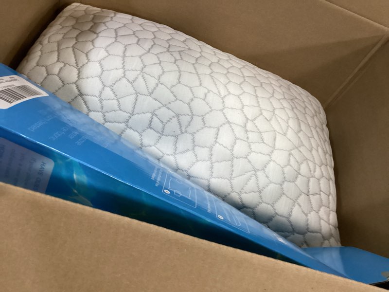 Condition photo showing Good Condition for qutool cooling pillow for sleeping, certipur-us shredded memory foam standard pillow set of 1, cool pillow for hot sleepers adjustable firm pillow for side,back,stomach sleepers soft yet support,white white-cooling basic standard(pack of 1)