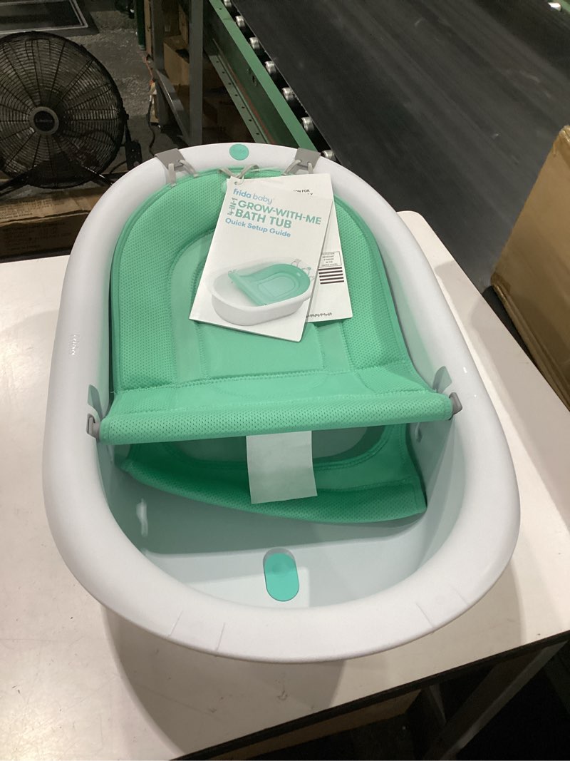 Condition photo showing New/Like New for frida baby 4-in-1 grow-with-me baby bathtub, baby tub for newborns to toddler with removable bath seat & backrest for bath support in tub bath tub