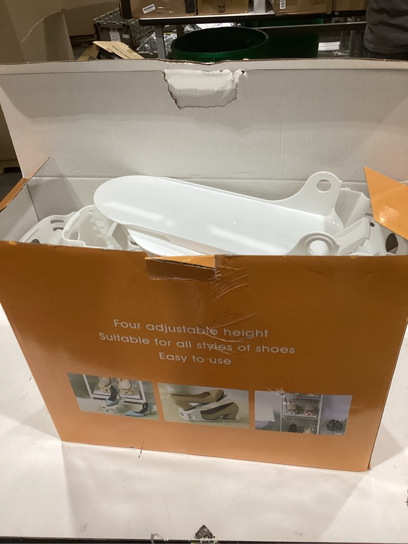 Condition photo showing New/Like New for Neprock Shoe Slots Organizer, 20 Pack Adjustable Shoe Rack Stacker Storage Space Saver, Double Deck Shoe Rack Holder for Closet Organization (White) White 20 Pack