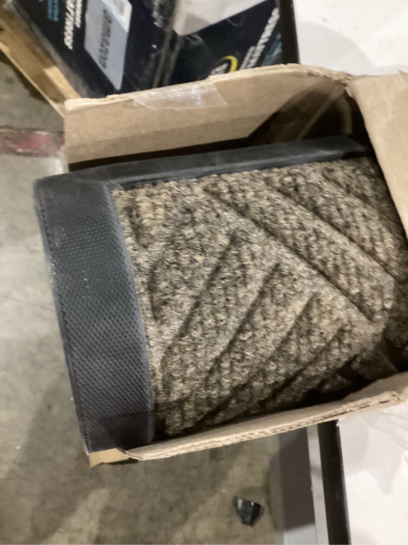 Condition photo showing Good Condition for dexi front door mat outside entrance, 3x5 ft rubber entry doormat heavy duty, welcome mats non slip for inside house floor entryway back doors exterior patio, diamond brown 3' x 5' (rectangular) diamond brown
