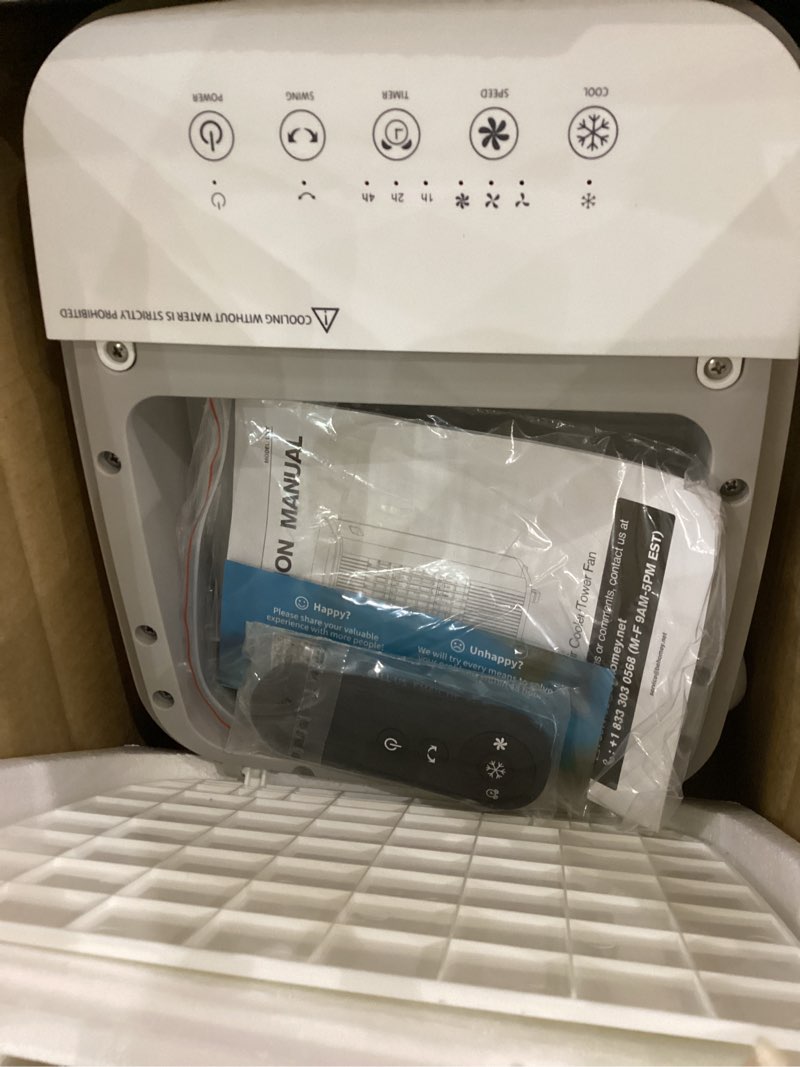 Condition photo showing Good Condition for 3-IN-1 Windowless Air Conditioner w/Double Tanks, Smart Timer, 3 Ice Packs, 60W Evaporative Air Cooler, 70° Oscillation, 3-Speed 25-INCH Swamp Cooler Air Conditioner Portable for Room