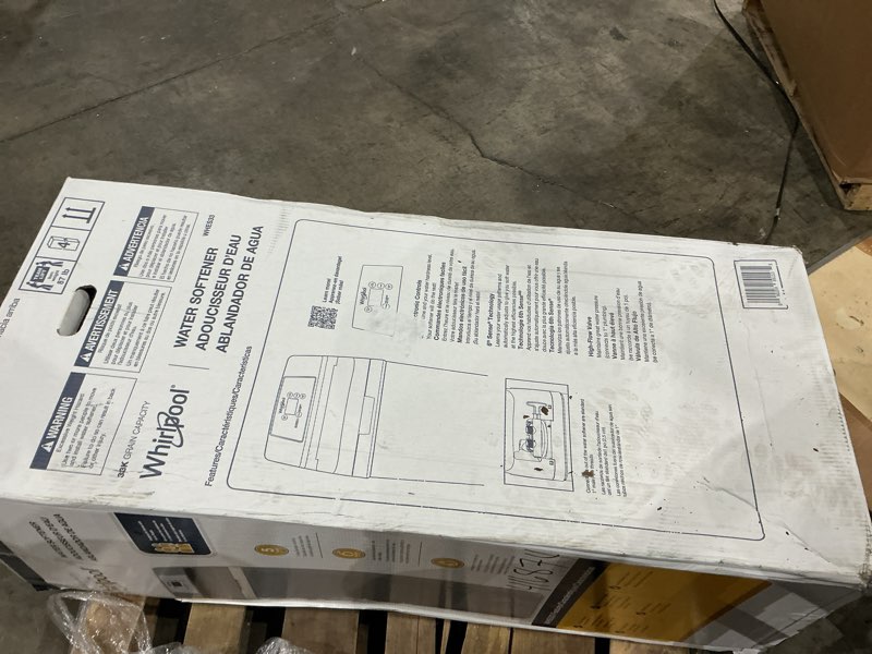 Condition photo showing As Is for whirlpool 33000-grain water softener system