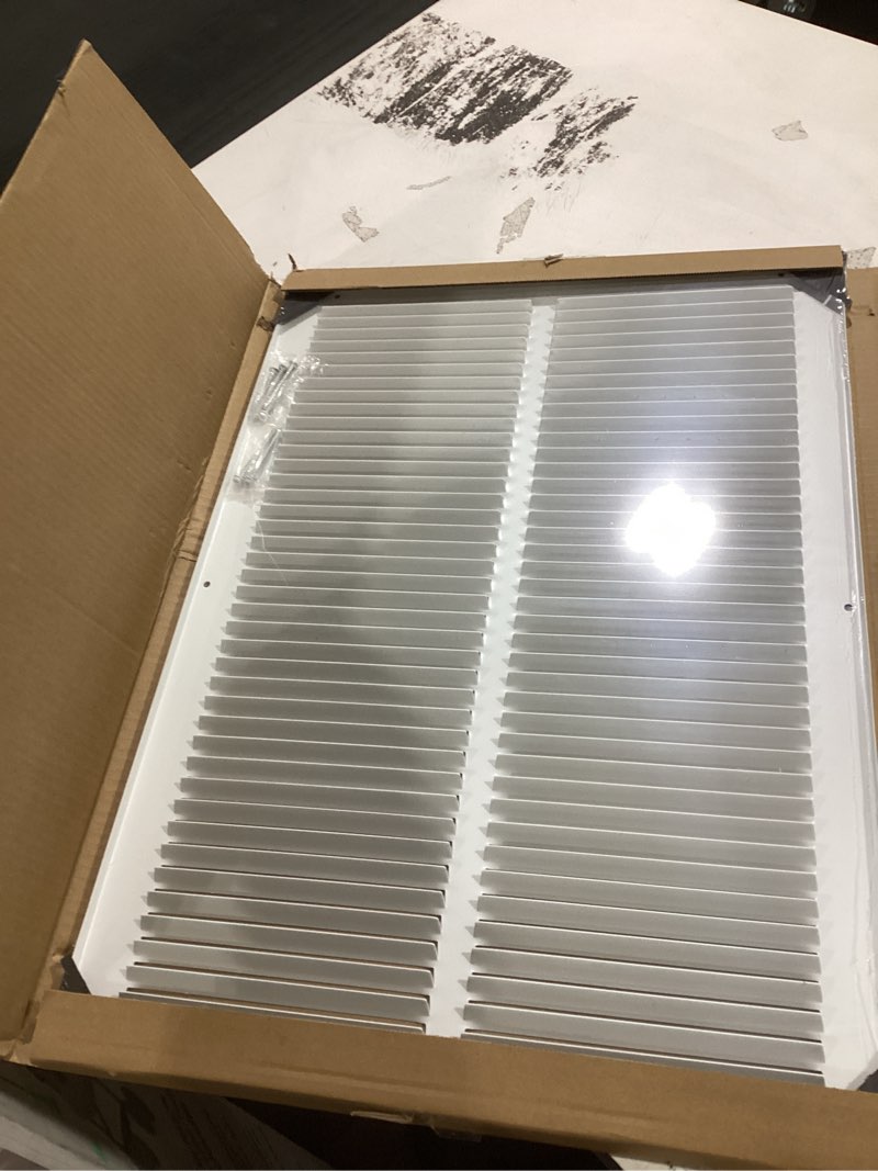 Condition photo showing New/Like New for Fits 14x20 Duct Opening | Steel Return Air Grille by Handua | Vent Cover Grill for Sidewall and Ceiling | White | HVAC Cold Air Intake Grille | Outer Dimensions: 15.75"W X 21.75" 1 14"W x 20"H [Duct Opening]
