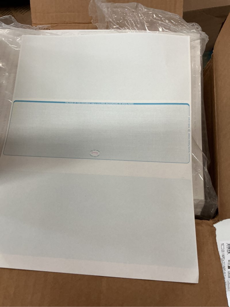 Condition photo showing New/Like New for blank payroll checks 1000 count