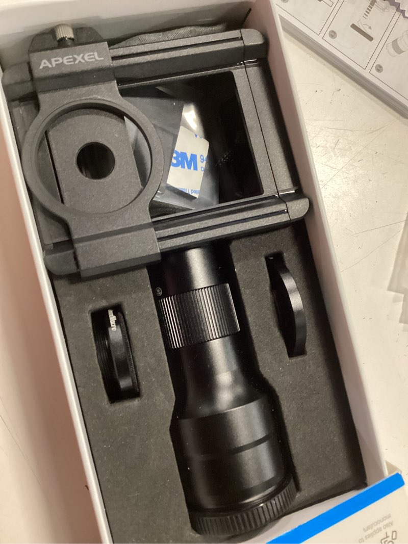 Condition photo showing New/Like New for evil eye 2 in 1 phone camera lens kit, 6x telephoto lens & 150mm macro lens with universal lens clip, phone lens attachment for iphone and andriod