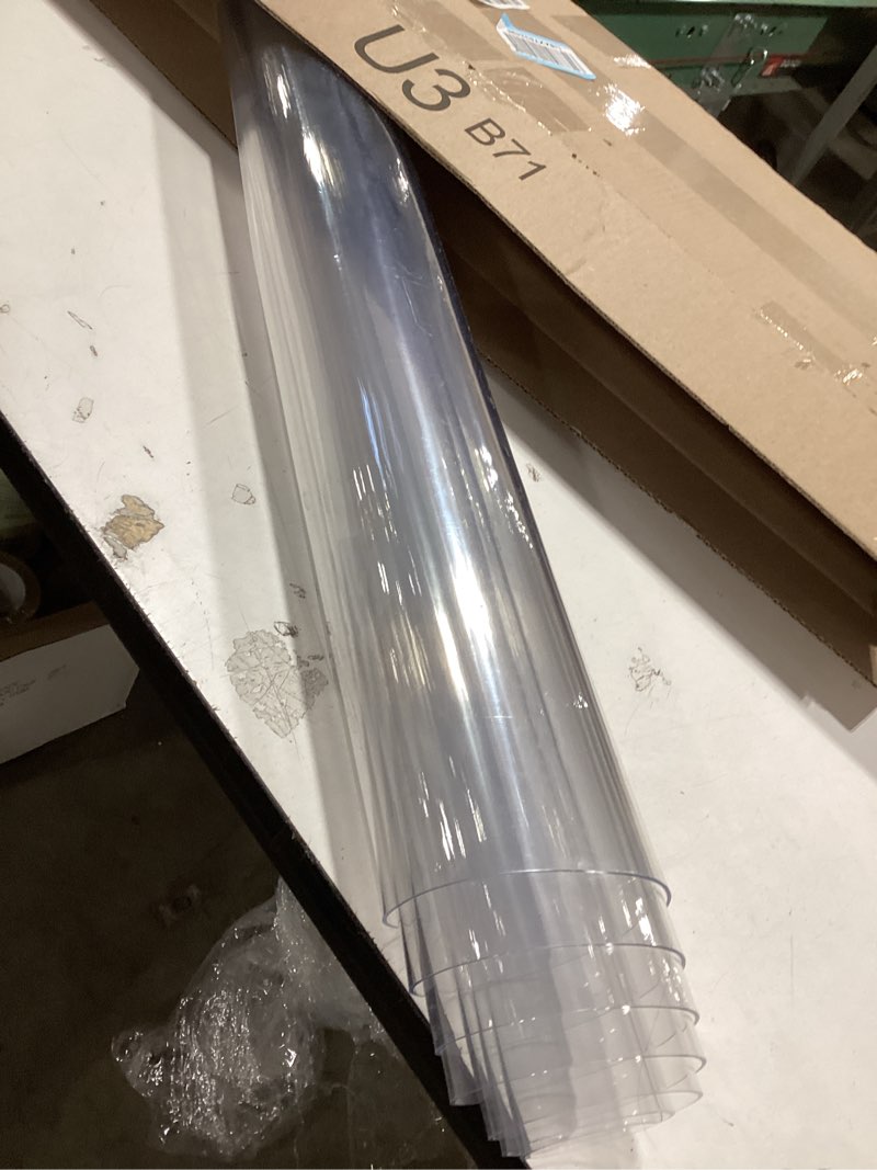 Condition photo showing As Is for OstepDecor Clear Table Cover Protector 36 x 66 Inch, 2mm Thick Plastic Table Cover, Table Protector for Dining Room Tabletop, Waterproof & Wipe Clean Desk Mat Pad for Kitchen 36" x 66" (Rectangular) Crystal Clear 2mm