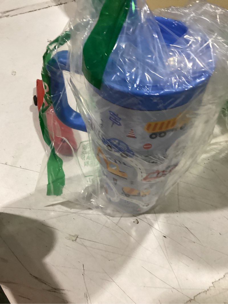 Condition photo showing Good Condition for sandjest cars stainless steel tumbler 20oz with handle and silicone straw locking lid for kids boys, birthday christmas back to school transportation