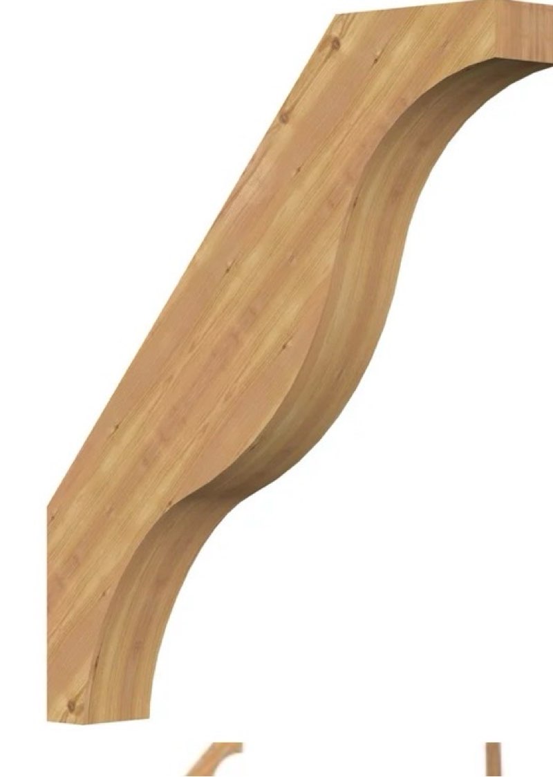 5 1/2"W x 34"D x 40"H Funston Smooth Knee Brace, Western Red Cedar