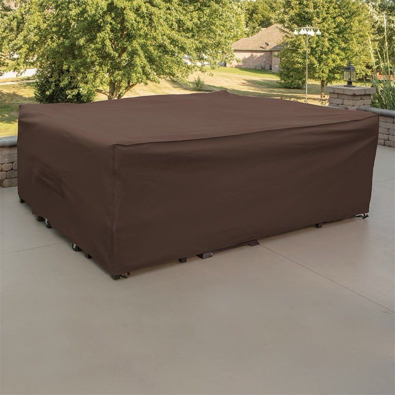 style selections premium brown polyester patio furniture cover 