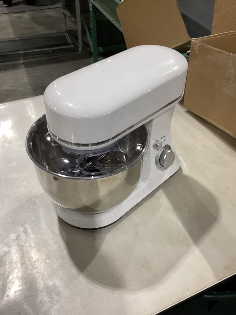 Condition photo showing Good Condition for 800W Stand Mixer with 5.3QT Bowl, 6-Speed with Pulse Electric Kitchen Mixer, Food Mixer with Dough Hook, Whisk, Beater Tilt-Head & Non-Slip Base for Cookie, Cake, Bread & Baking-White