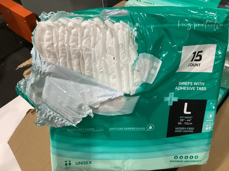 Sunkiss briefs with adhesive tabs L 60 pack *packaging opened as shown is stock photo but no product missing*