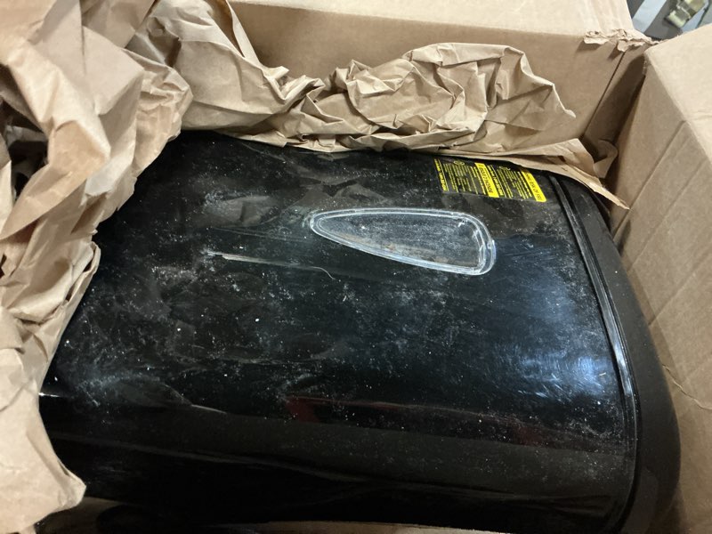 Condition photo showing As Is for Amazon Basics 6 Sheet High Security Micro-Cut Paper and Credit Card Shredder, P-4 Security Level, Easy to Empty, Black