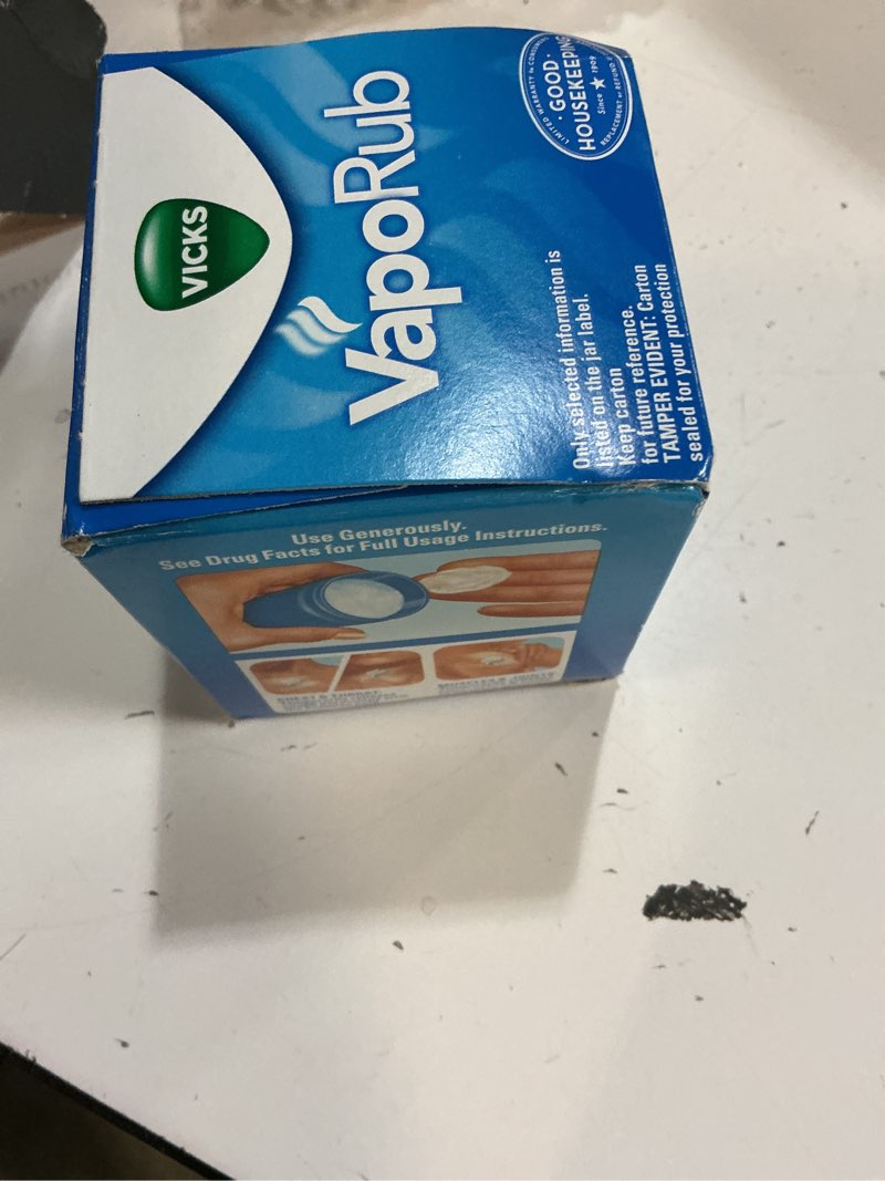 Condition photo showing New/Like New for ( 10/2028)vaporub, original, cough suppressant, topical chest rub & analgesic ointment, medicated vicks vapors, relief from cough due to cold, aches & pains, 6oz 6 ounce (pack of 2)