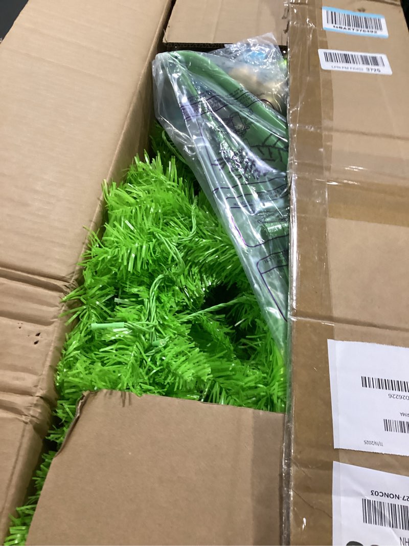 Condition photo showing Good Condition for 6FT Whimsical Christmas Tree Prelit, Artificial Bent Lime Green Christmas Tree with Lights and Ball Ornaments Metal Base for Xmas Holiday Party Supplies Decor Indoor 6 FT