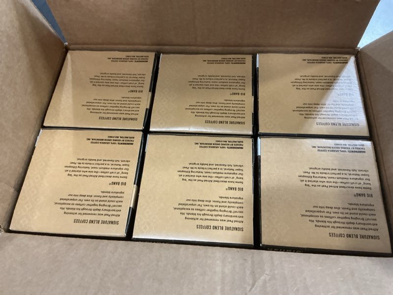 Condition photo showing New/Like New for (BBD 12/21/25). Peet's Coffee, Medium Roast Keurig K-Cup Pods, 100% Arabica Coffee - Big Bang 10 Count (1 Box of 10 Pods) Big Bang 10 Count (Pack of 6 boxes of 10 Counts). 