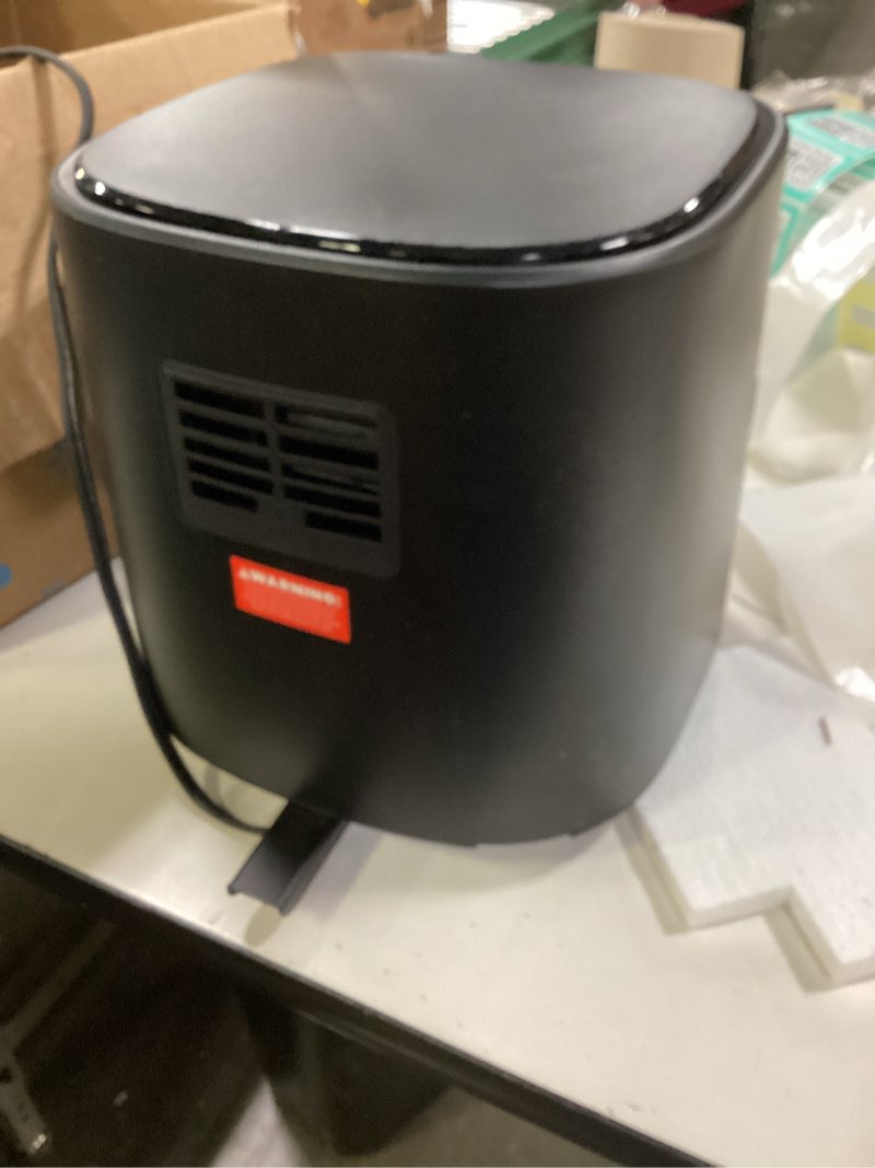 Condition photo showing New/Like New for Chefman Air Fryer – 6 QT Compact Airfryer for Quick & Easy Meals in Minutes, Features Hi-Fry Technology for Extra Crisp, Touchscreen Controls with 4 Presets, Nonstick & Dishwasher Safe Basket - Black Black 6 Quart