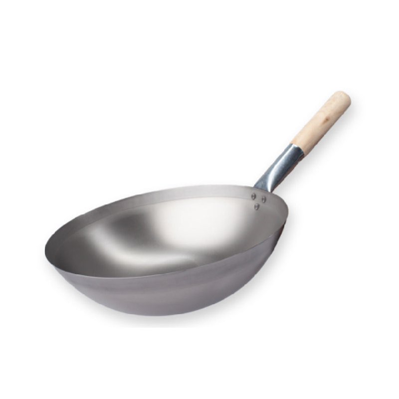 Crestware CSWOK14 14 Inch Diameter Carbon Steel Wok Pan with Handle 