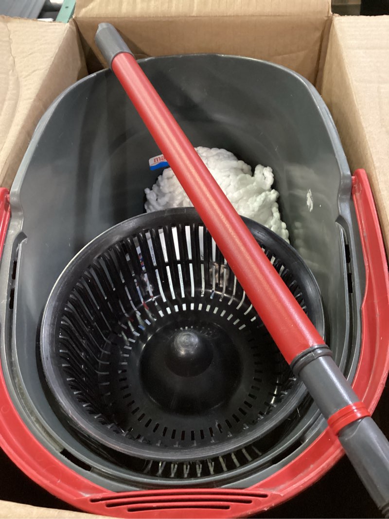 Condition photo showing Good Condition for o-cedar easywring microfiber spin mop, bucket floor cleaning system, red, gray, standard easywring spin mop & bucket
