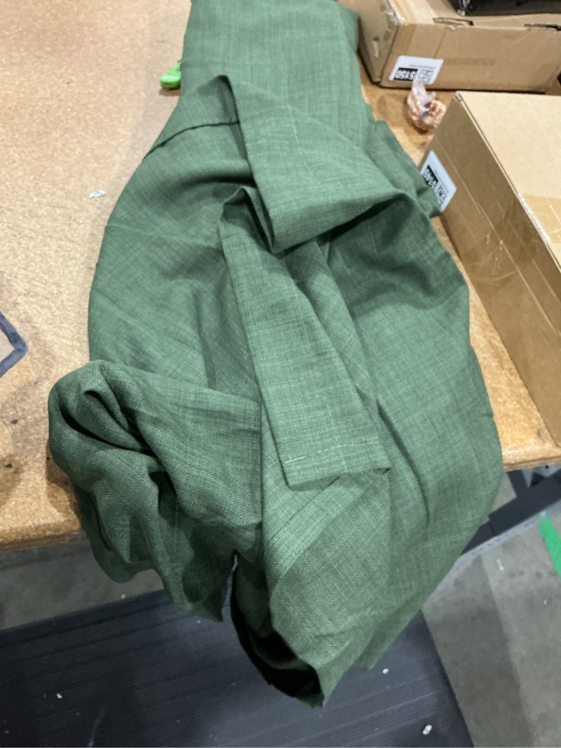 Condition photo showing Good Condition for forest green linen curtains 84 inch length 2 panels set for living room light filtering semi sheer curtain back tab rod pocket wabi sabi boho decor drapes for bedroom office 52x84 52"w x 84"l (pack of 2) forest green