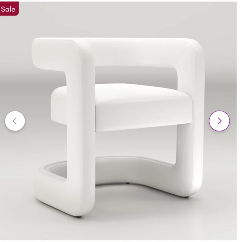 Upholstered Barrel Dining Chair With Hollow Back, Modern Solid Wood Dining Chair, Comfy Side Chair For Dining Room/Living Room Number of Chairs: 2, Upholstery Color: Velvet White