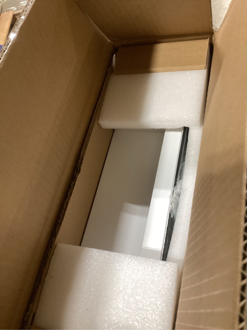 Condition photo showing New/Like New for Bathroom Medicine Cabinet with Beveled Edge Mirrored Door 14 x 18 inch, Recessed or Surface Mount, with Adjustable Glass Shelves Matt White 14x18 inch Beveled Edge Mirror