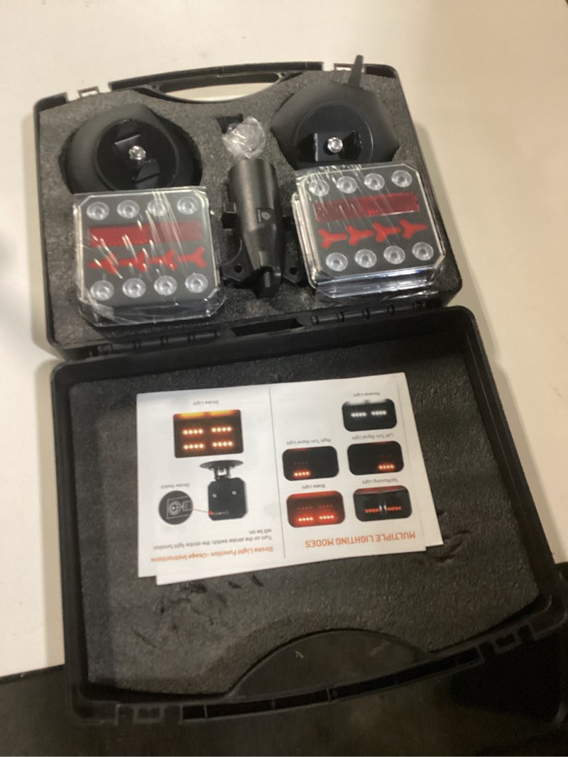 Condition photo showing New/Like New for Wireless Trailer Lights Magnetic, Anti-Loss Large Portable Rechargeable Cordless Trailer Lights Kits with Reflectors for Tow Truck, Boat, RV, Turn Signal Brake Running Stop, IP67 Waterproof Version 5046