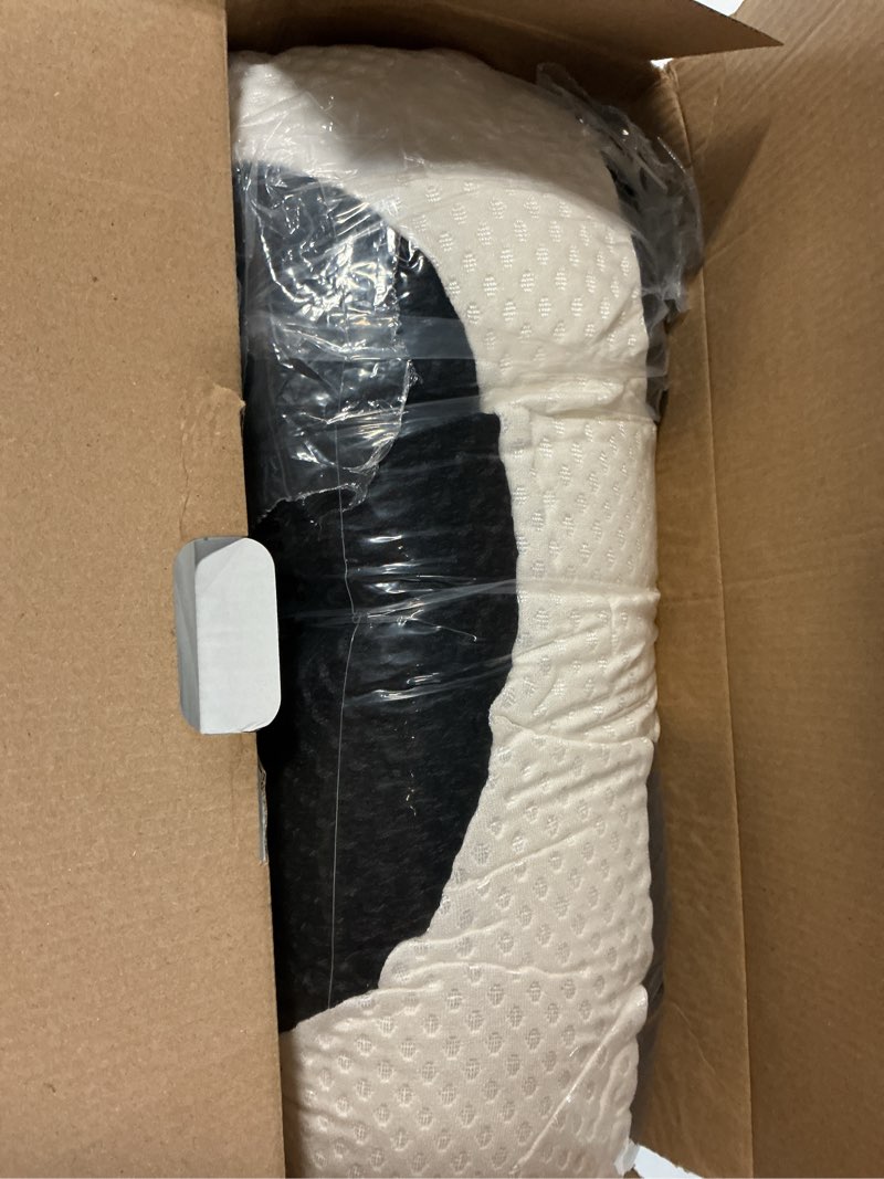 Condition photo showing New/Like New for osteo cervical pillow for neck pain relief, hollow design odorless memory foam pillows with cooling case, adjustable orthopedic bed pillow for sleeping, support for side back sleepers queen(25.5*16.5*5.2/4.1 inches) black