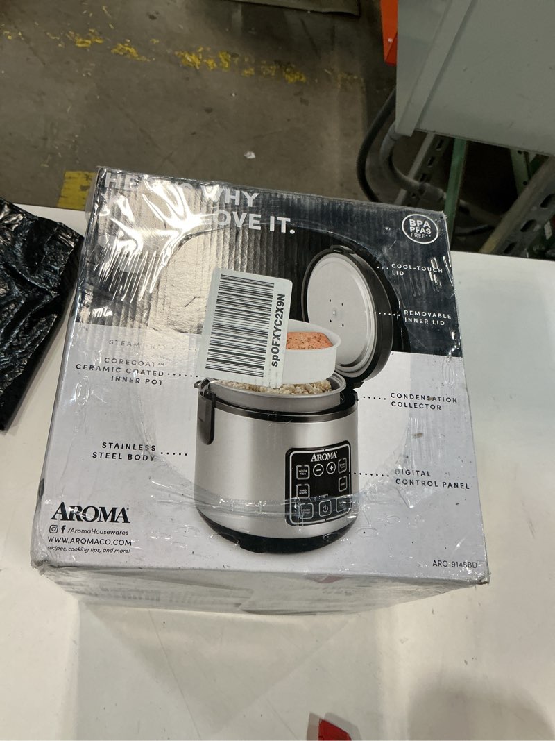 Condition photo showing New/Like New for Aroma 8-Cup (Cooked) Rice & Grain Cooker  Steamer  New Bonded Granited Coating