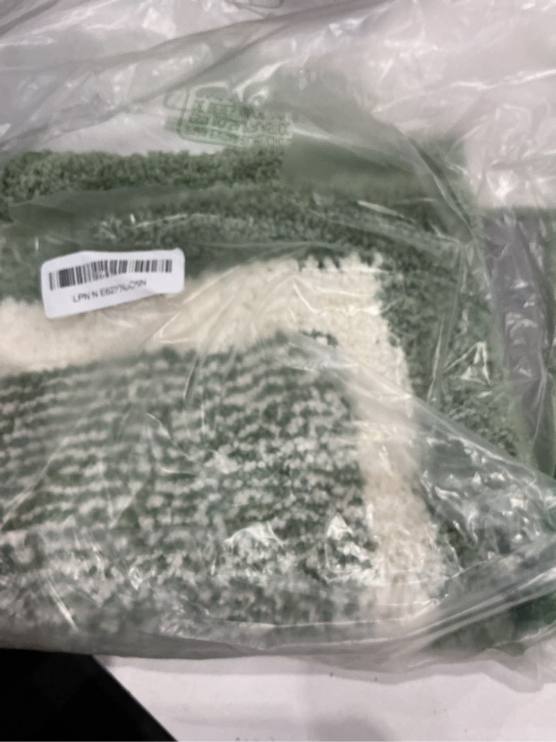 Condition photo showing As Is for cozecube bath mats for bathroom non slip, fluffy absorbent microfiber bath mat washable, aesthetic bathroom rugs, small sage green bath mat, sage green, 24" x 16" 2' x 1'4" (rectangular) a-sage green