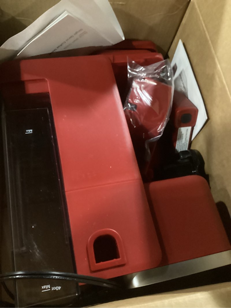 Condition photo showing Good Condition for Single Serve Coffee Maker with Built-in Detachable Milk Frother, Iced and Hot Coffee Machine for K Cup & Grounds, 40oz Removable Water Reservoir, 6 Cup Sizes, Fits 7.3" Travel Mug, Red