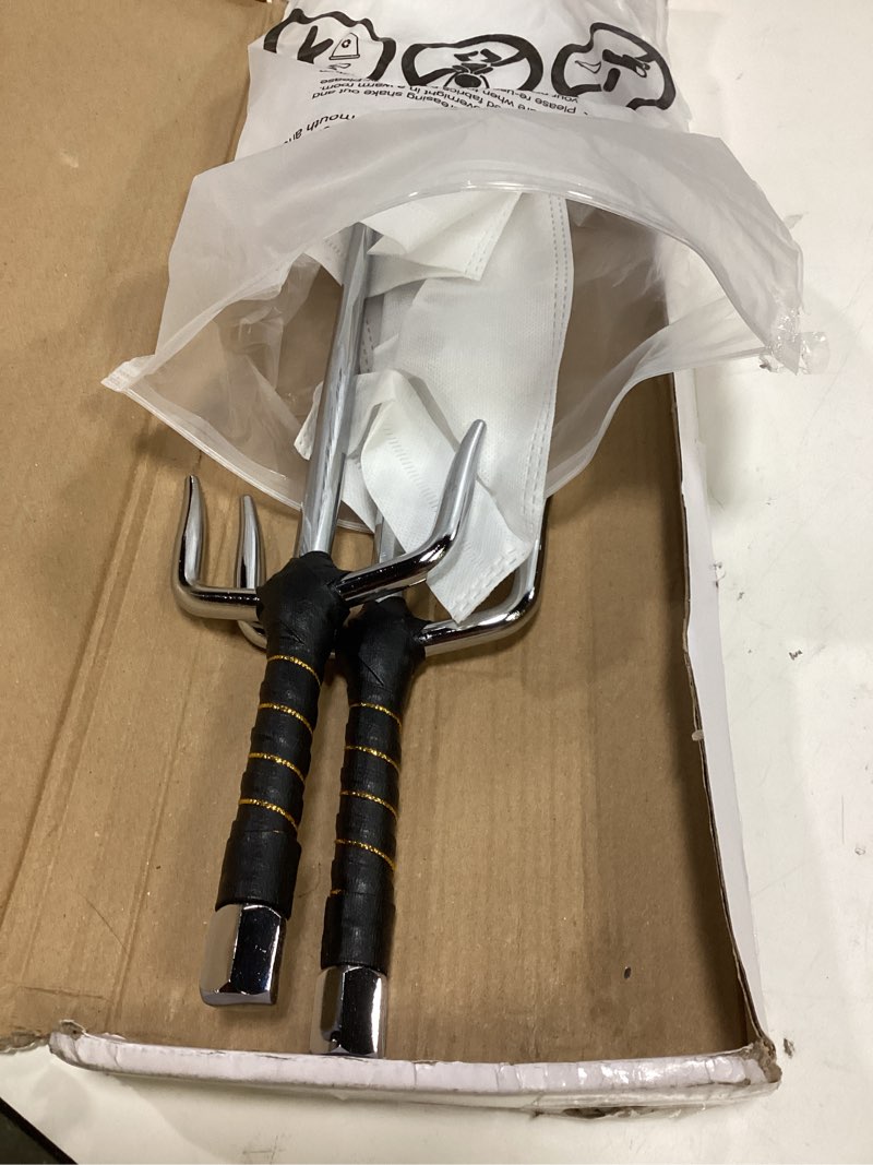 Condition photo showing Good Condition for master usa martial arts training sais, stainless steel blades, wrapped handle, practice, cosplay, pack of 2 silver 18