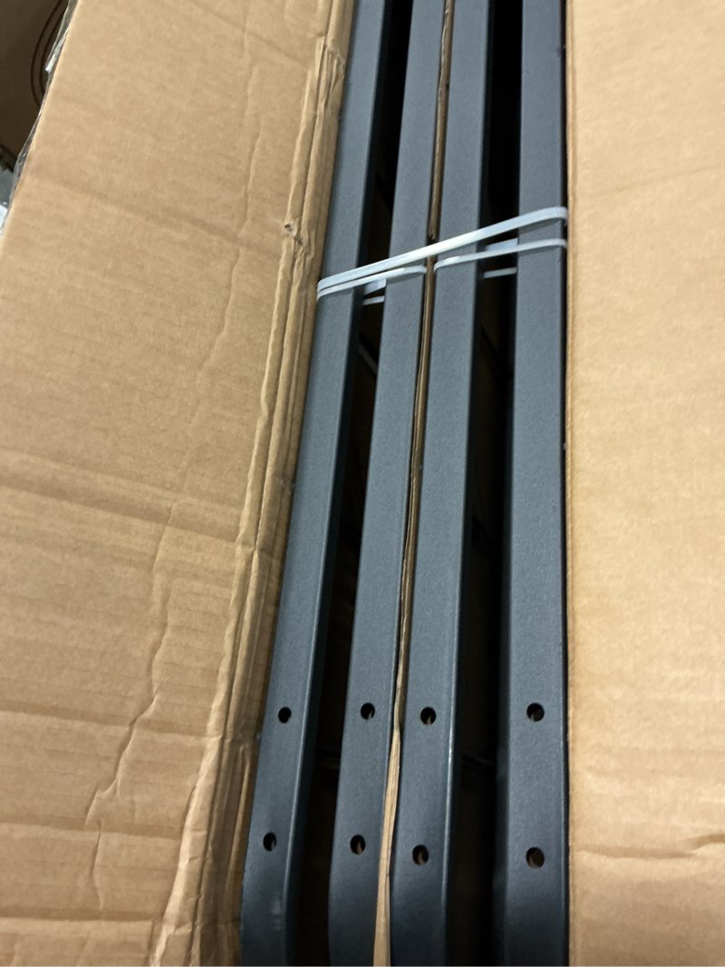 Condition photo showing Good Condition for queen size foldable metal platform bed frame 14 inch high, portable sturdy steel bed frame, tool free assembly, no box spring needed, black