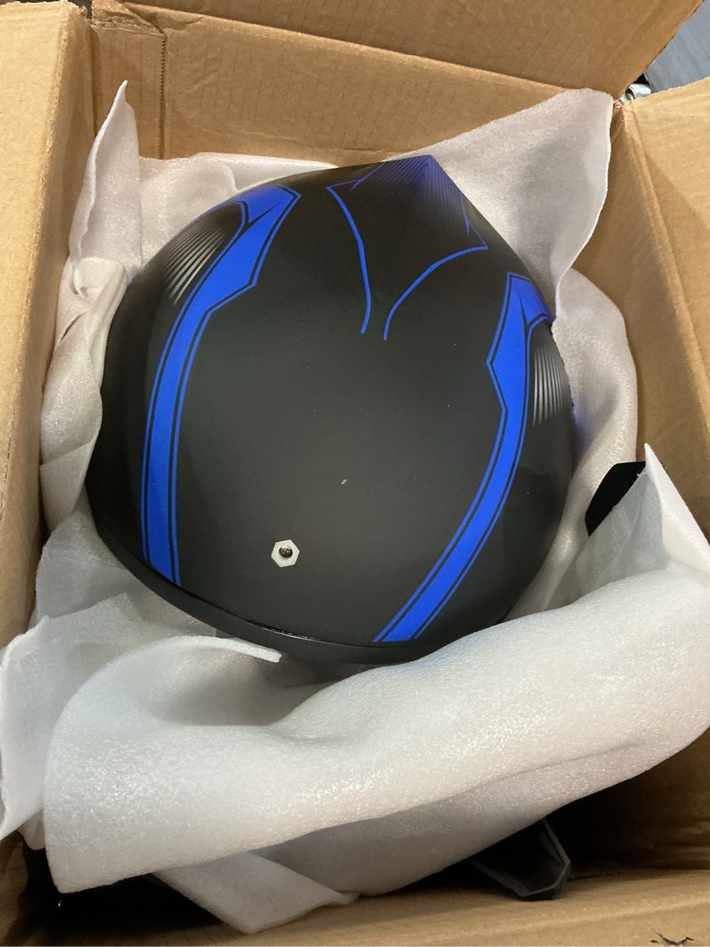 Condition photo showing Good Condition for yesmotor youth dirt bike helmet set includes gloves, goggles, mask, ideal helmet for kids 8-14, premium safety gear for dirt bike helmets enthusiasts - dot approved (dark blue,l) dark blue large
