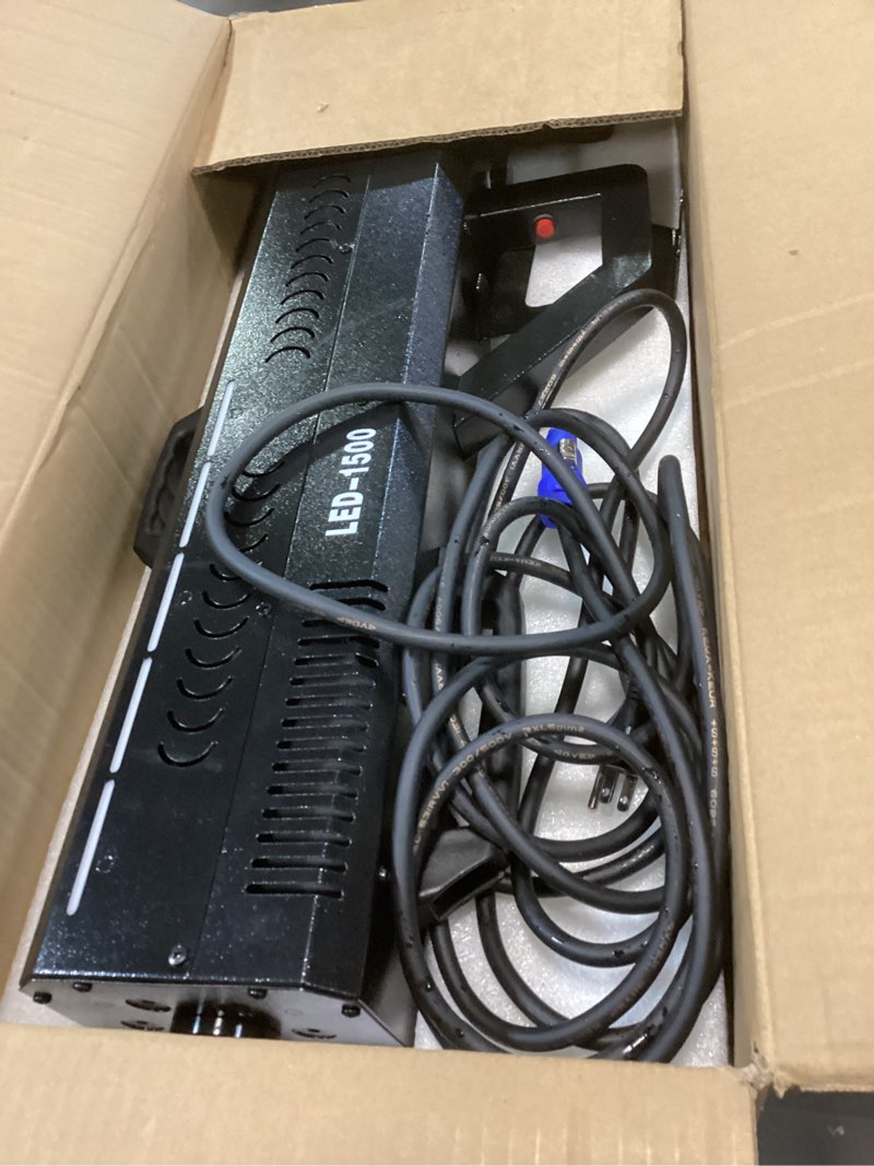 Condition photo showing Good Condition for 1500W Smoke Gun for Party, Handheld Fog Machine Cannon with LED Lights, Perfect for Spooky Halloween, Stage Shows and Club Night with a Bottle of Fog Machine Liquid Black