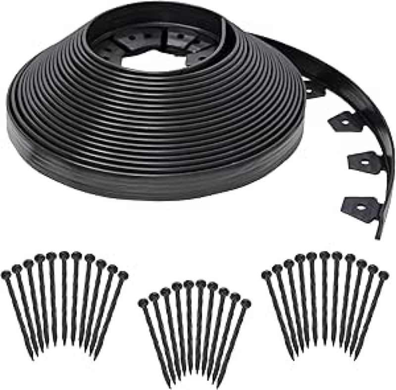 easyflex no-dig landscape edging kit - 100 ft., black