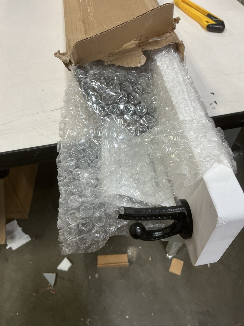 Condition photo showing As Is for WEBI Rustic Coat Rack Wall Mount,35.43" Long 8 Cast Iron Coat Hooks Wall Mounted,Heavy Duty Wall Coat Hanger Hooks for Hanging Coats,Clothes,Black on White 35 Inch White