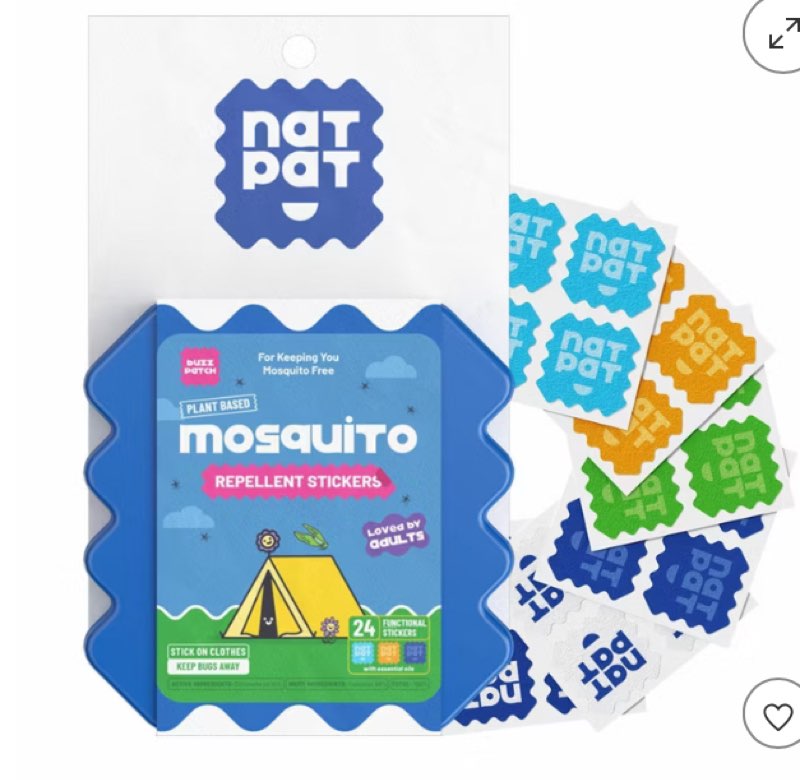 NATPAT 24ct \"BuzzPatch\" Adult Mosquito Repellent Stickers Natural and Non-Toxic Ideal for Camping and Travel
