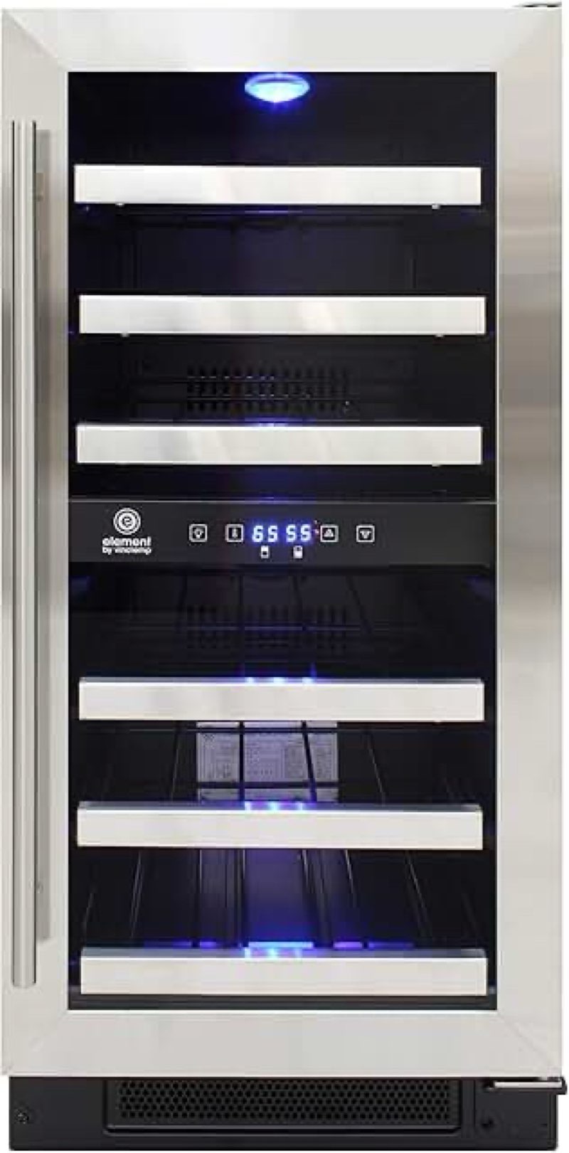 Vinotemp 28-Bottle Dual-Zone Wine Cooler (Stainless)