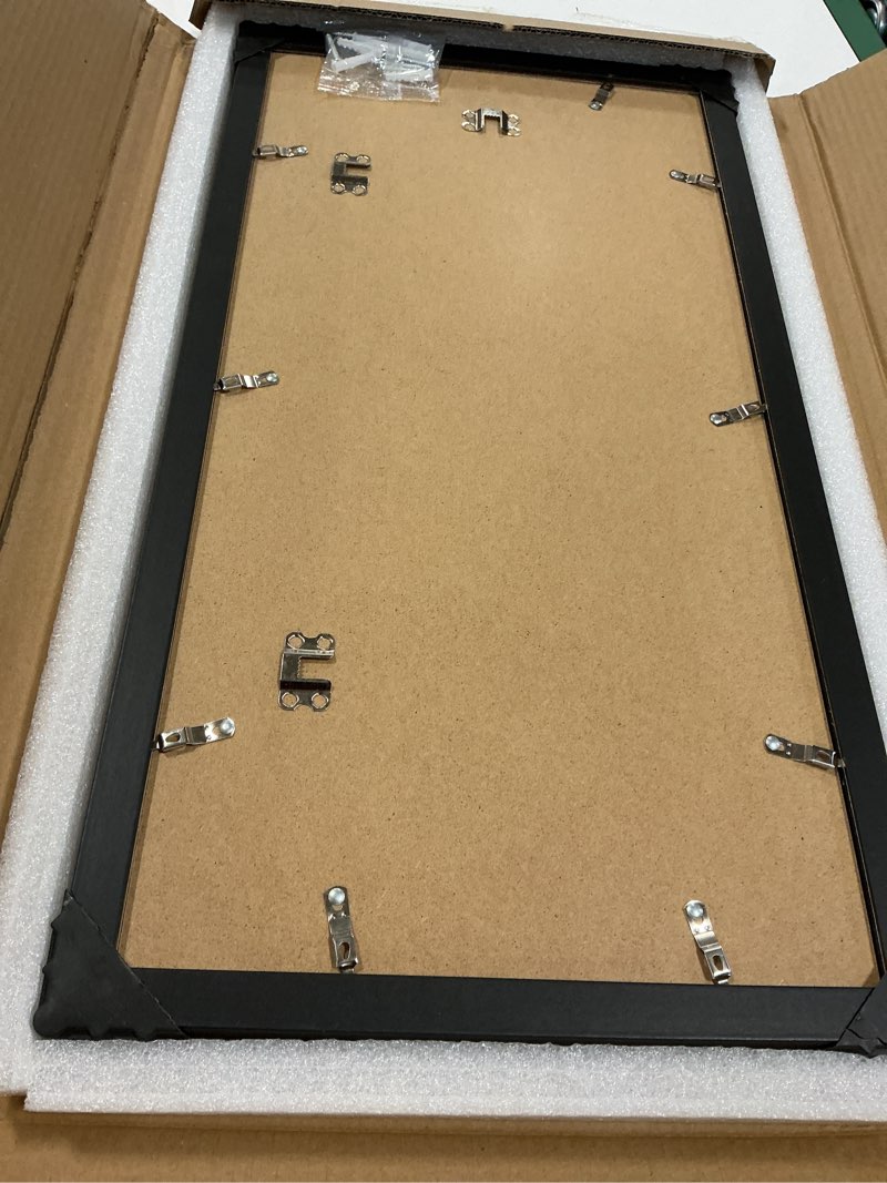 Condition photo showing New/Like New for 11x22 Newspaper Frame 2 Packs, Real Glass and Black Wood Frame, Display Panoramic 11 x 22 Magazine Frames - Horizontal or Vertical Wall Mounting 11x22 in Black